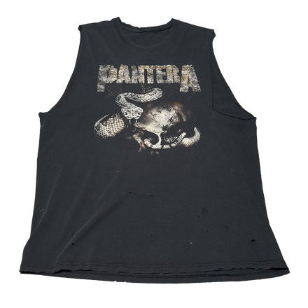 Y2K Pantera Snake Thrashed Cutoff